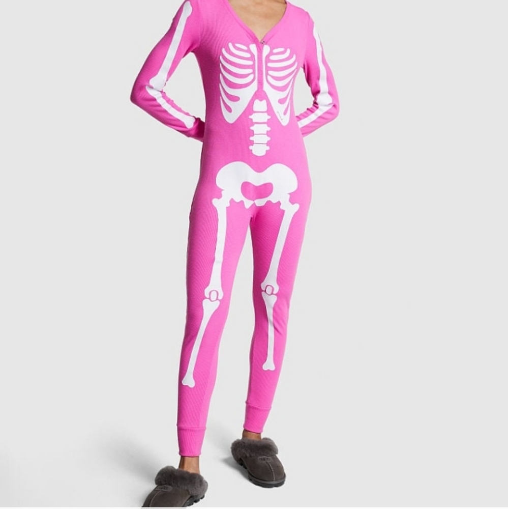 VS PINK SKELETON ONESIE (S)